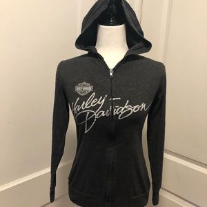 Harley Davidson Ladies Long Sleeve hooded tee size S